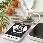 Professional Barber Shop black&white キーホルダー (正面右)