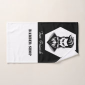Professional Barber Shop black&white Barber Towel ハンドタオル (ハンドタオル)
