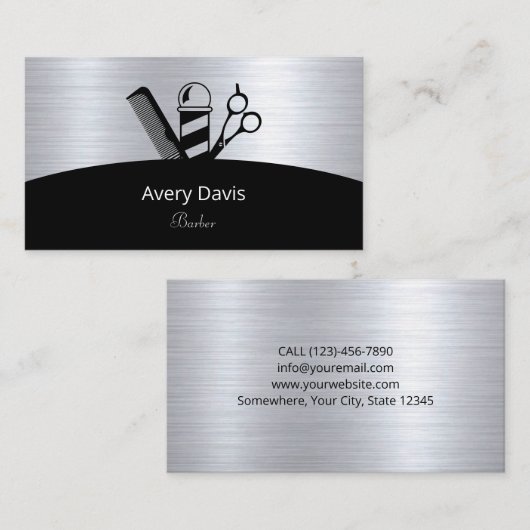 Professional Barber Shop Hairdresser Barbershop 名刺 (正面/裏面)