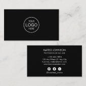 Professional Black Add your logo 名刺 (正面/裏面)