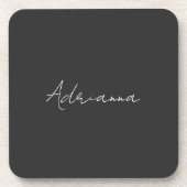 Professional black add your name handwriting retro コースター (正面)