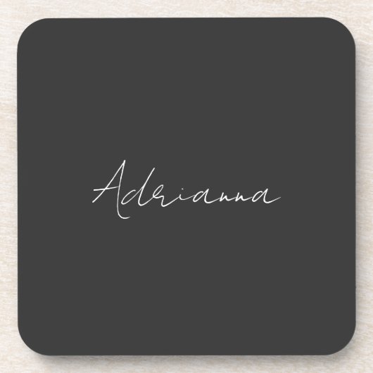 Professional black add your name handwriting retro コースター (正面)