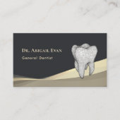 Professional Black and Gold 3D Tooth Icon Dentist 名刺 (正面)