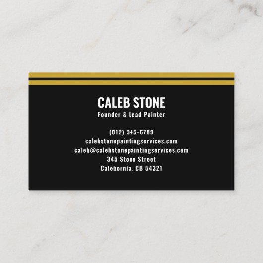 Professional Black and Gold Residential Painter 名刺 (裏面)