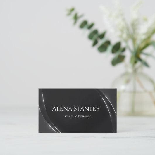 Professional Black and White Minimalist  名刺 (スタンド正面)