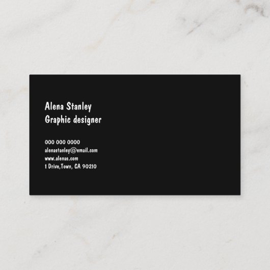 Professional Black and White Minimalist  名刺 (裏面)