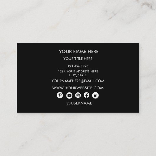 Professional Black Circle Logo Modern 名刺 (裏面)