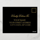 Professional Black Foil Holiday Response Card 箔シーズンポストカード (裏面)