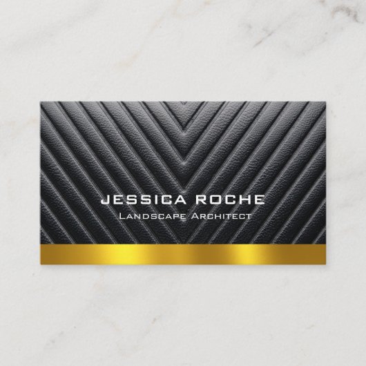Professional Black & Gold Landscape Architect QR  名刺 (正面)