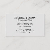 Professional Black Gray Grid Stylish 名刺 (裏面)