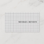 Professional Black Gray Grid Stylish 名刺 (正面)