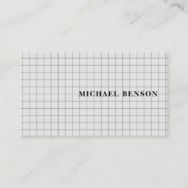 Professional Black Gray Grid Stylish 名刺