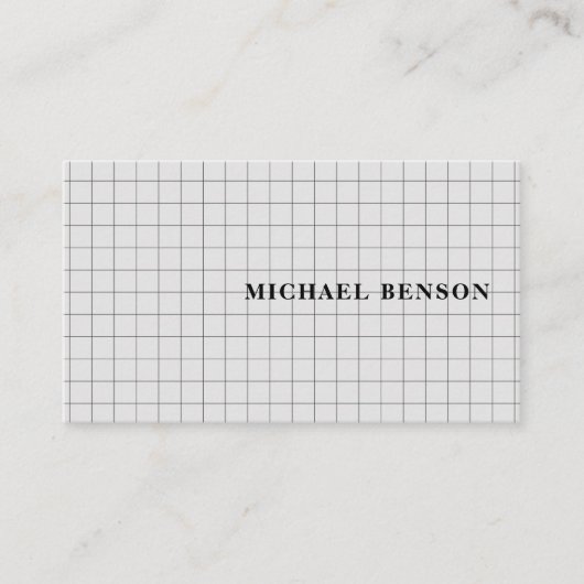 Professional Black Gray Grid Stylish 名刺 (正面)