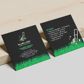 Professional Black Green Lawn Care & Landscaping  スクエア名刺