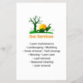 Professional Black Green Lawn Care Landscaping チラシ (裏面)