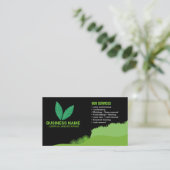 Professional Black Green Lawn Care & Landscaping 名刺 (スタンド正面)