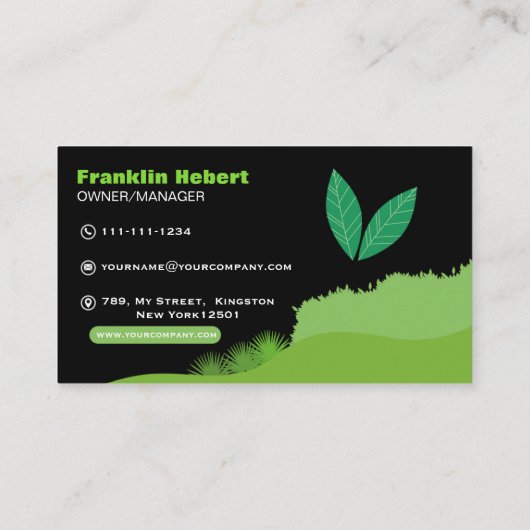 Professional Black Green Lawn Care & Landscaping 名刺 (裏面)