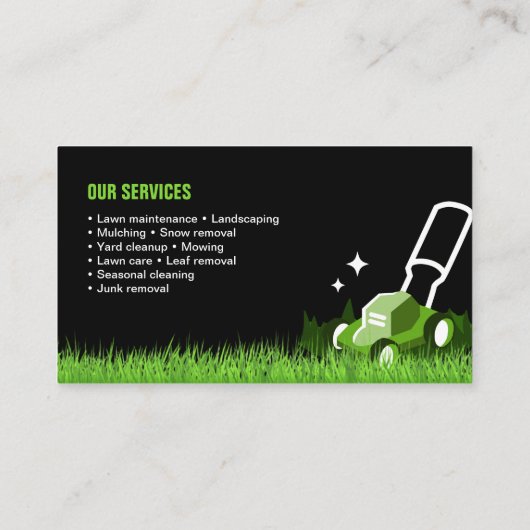 Professional Black Green Lawn Care & Landscaping 名刺 (裏面)