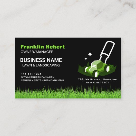 Professional Black Green Lawn Care & Landscaping 名刺 (正面)