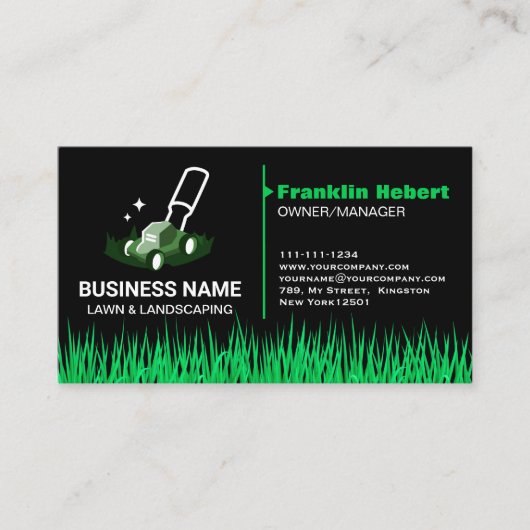 Professional Black Green Lawn Care & Landscaping 名刺 (正面)