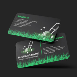 Professional Black Green Lawn Care & Landscaping 名刺