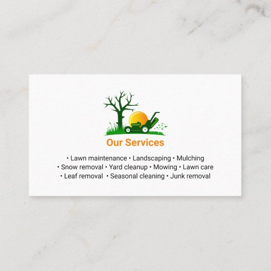 Professional Black Green Lawn Care Landscaping 名刺 (裏面)