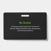Professional Black Green Lawn Care Service バッジ (裏面)