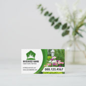 Professional Black Green Lawn Care Service Photo 名刺 (スタンド正面)