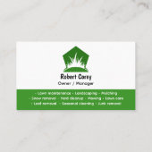 Professional Black Green Lawn Care Service Photo 名刺 (裏面)