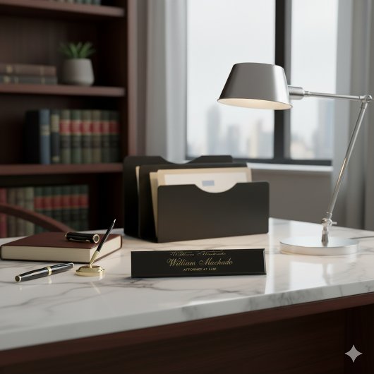 Professional Black Lawyer Desk Name Plate Custom O デスクネームプレート