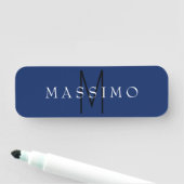 Professional Black Monogram Blue Your Name 名札 (インサイチュ)