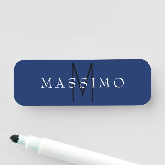 Professional Black Monogram Blue Your Name 名札 (インサイチュ)
