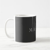 Professional Black Monogram Gray Your Name コーヒーマグカップ (左)