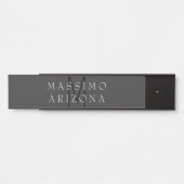 Professional Black Monogram Gray Your Name サインプレート (正面)