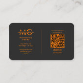 Professional Black Orange Minimal Initials 名刺 (裏面)