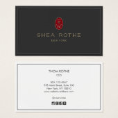 Professional Black Red Monogram 3D Typography (正面&裏面)