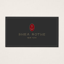 Professional Black Red Monogram 3D Typography