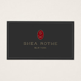 Professional Black Red Monogram 3D Typography