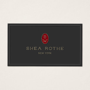 Professional Black Red Monogram 3D Typography