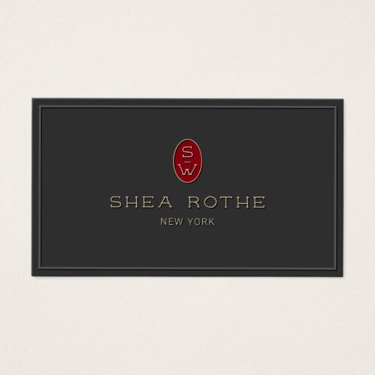 Professional Black Red Monogram 3D Typography (正面)