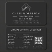 Professional Black & Silver Contractor QR Code 名刺