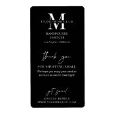 Professional Black Thank You Monogrammed Box Seal ラベル (正面)