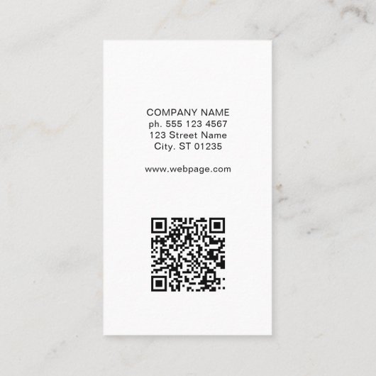 Professional Black White Business Logo Photo 名刺 (裏面)