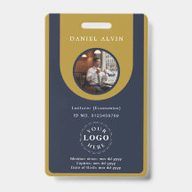 Professional Blue Brown Staff Identification ID