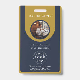 Professional Blue Brown Staff Identification ID バッジ