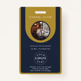 Professional Blue Brown Staff Identification ID バッジ