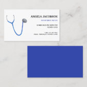 Professional Blue Stethoscope Nurse Business Card 名刺 (正面/裏面)