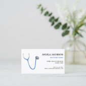 Professional Blue Stethoscope Nurse Business Card 名刺 (スタンド正面)