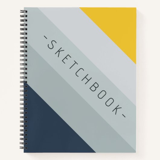 Professional Blue to Yellow Gradient Sketchbook ノートブック (正面)