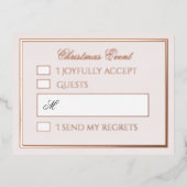 Professional Blush Foil Holiday Response Card 箔シーズンポストカード (正面)